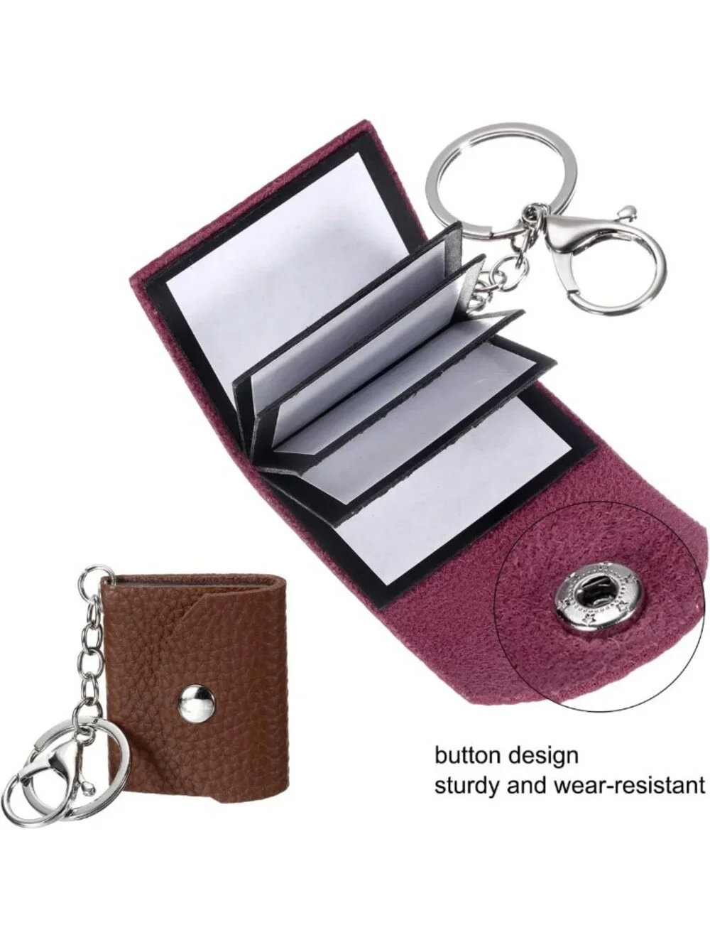 Personalized Mini Photo Album Keychain - Leather DIY Memory Ring for Family